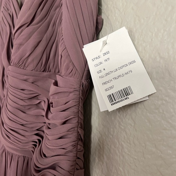 Nordstrom Dessy Bridesmaid Maxi Gown Dress NWT Purple Mauve Long - Picture 4 of 10